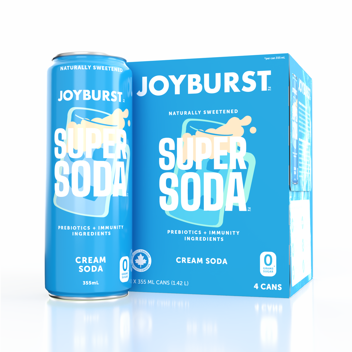 Joyburst Super Soda Cream Soda - 12ct
