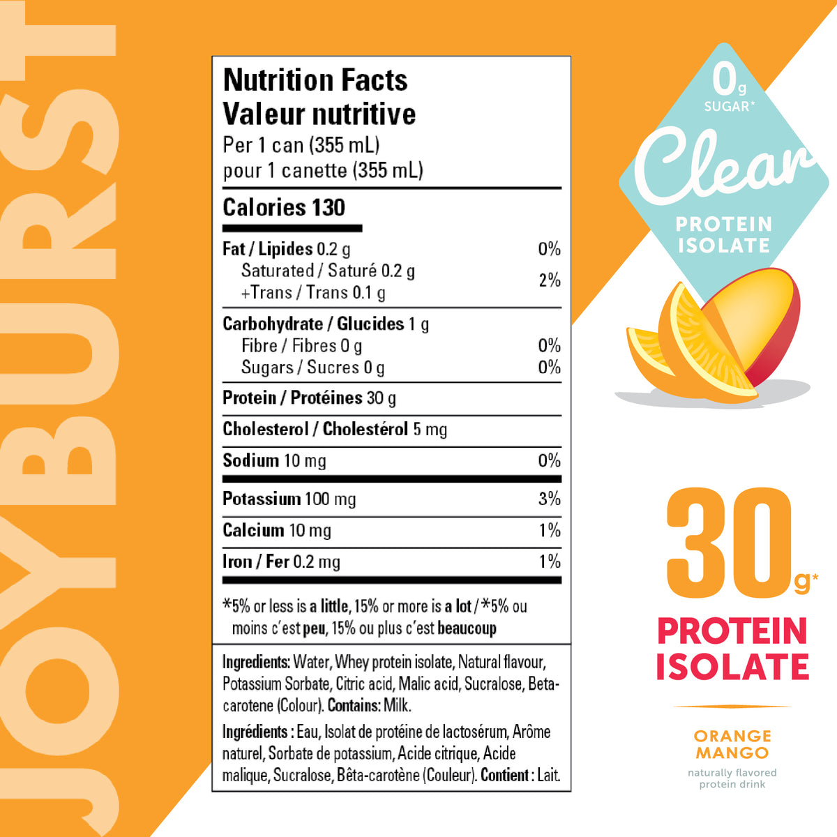 Joyburst Clear Protein Isolate - Orange Mango Flavour