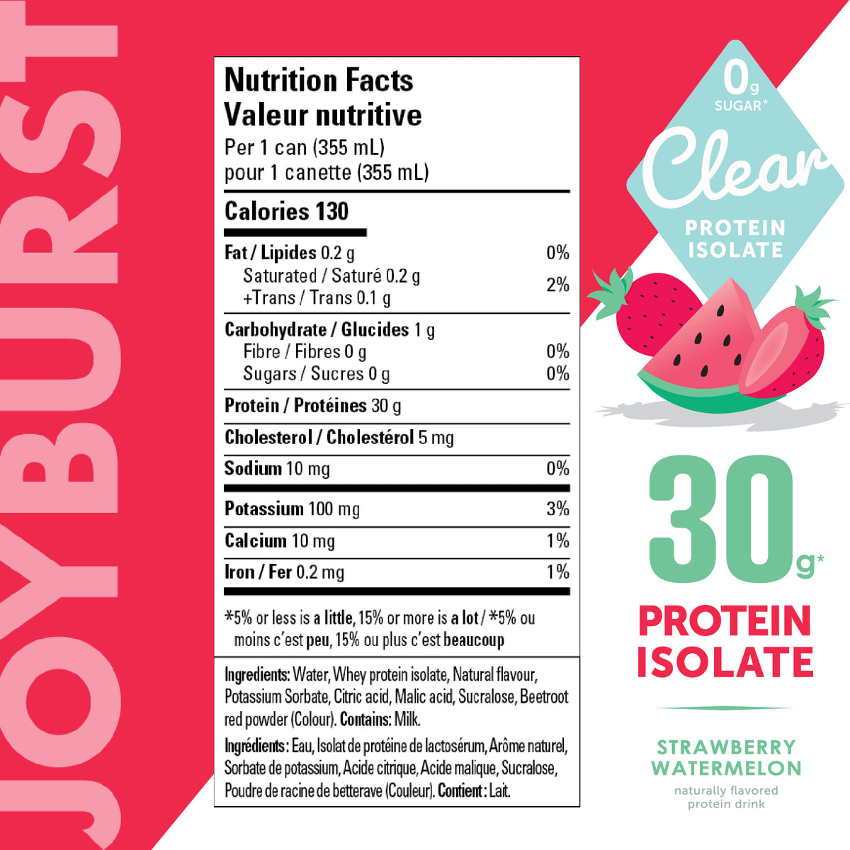 Joyburst Clear Protein Isolate - Strawberry Watermelon Flavour