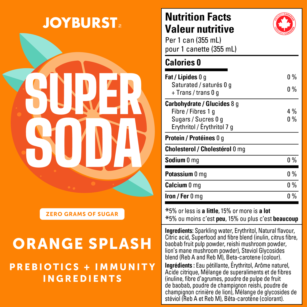 Joyburst Super Soda Orange Splash - 12ct