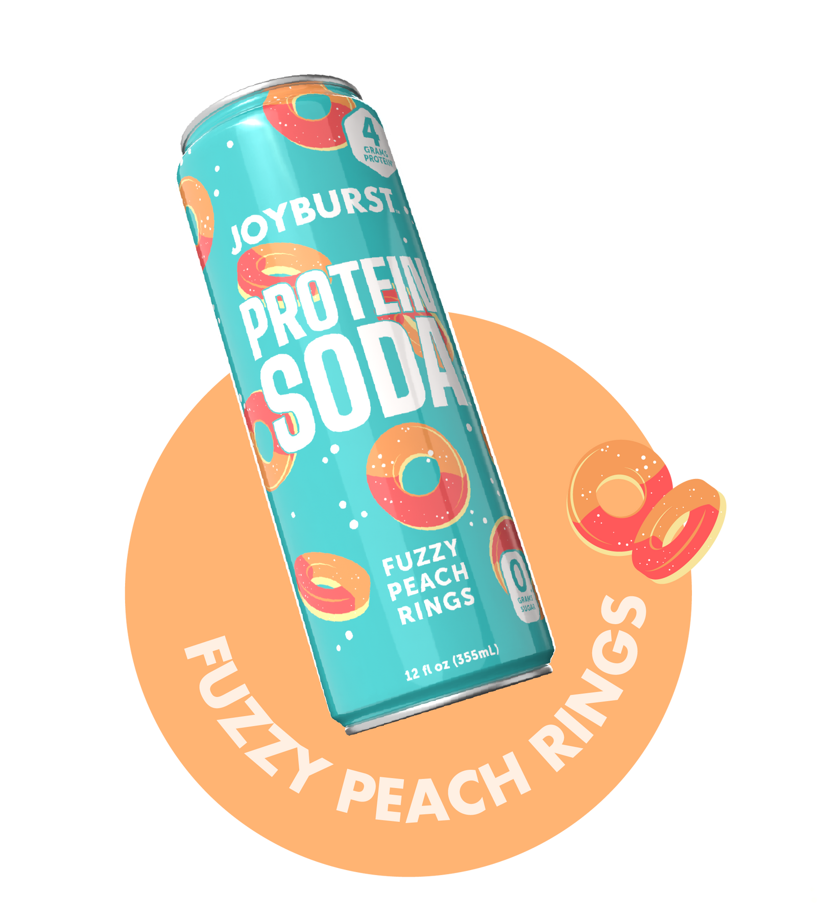 NEW! Joyburst Protein Soda 4g - Fuzzy Peach Rings