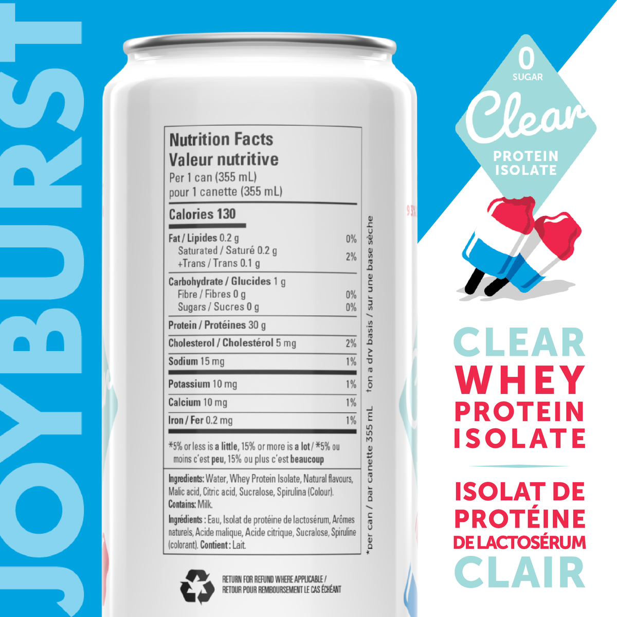 Joyburst Clear Protein Isolate - Icy Pop Flavour