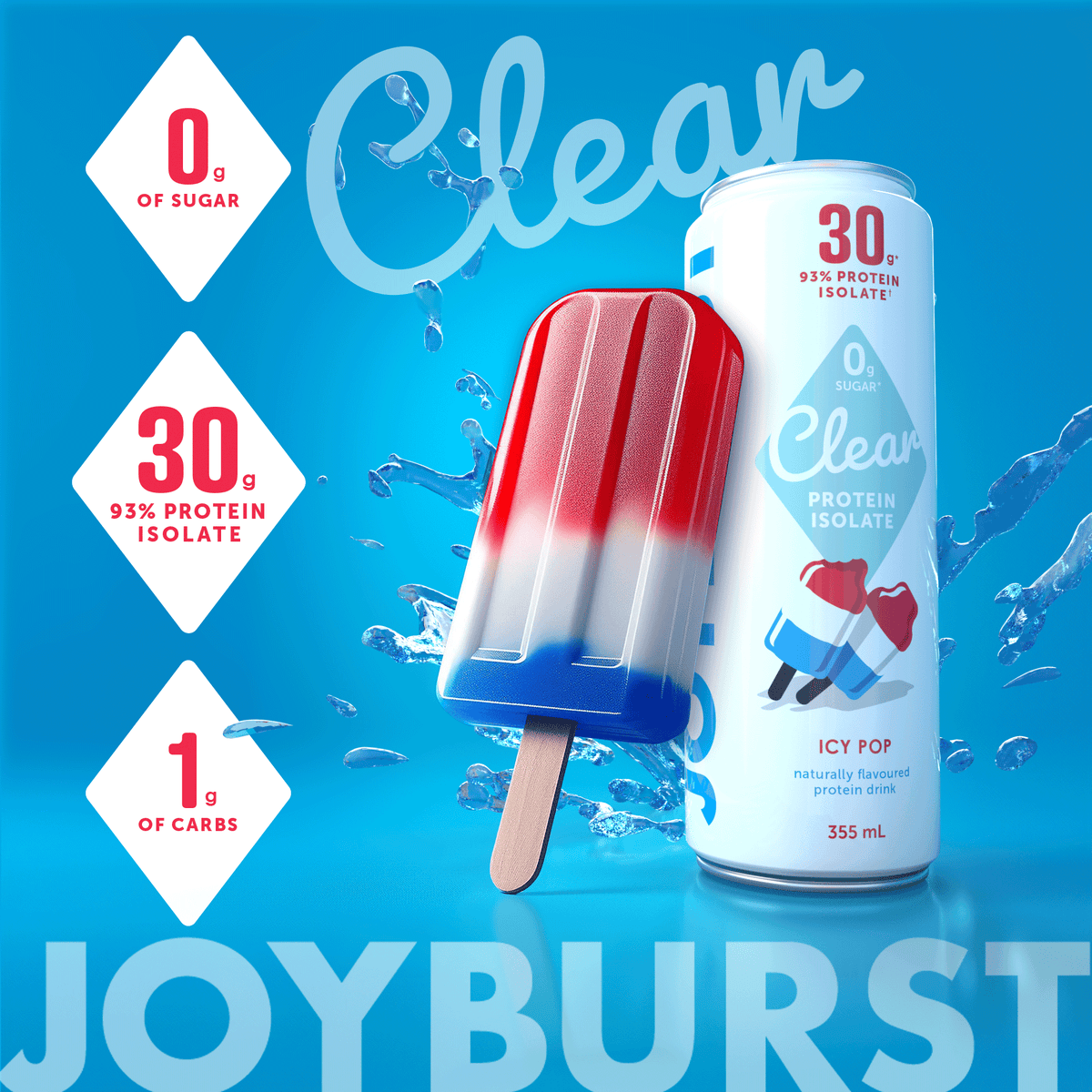 Joyburst Clear Protein Isolate - Icy Pop Flavour