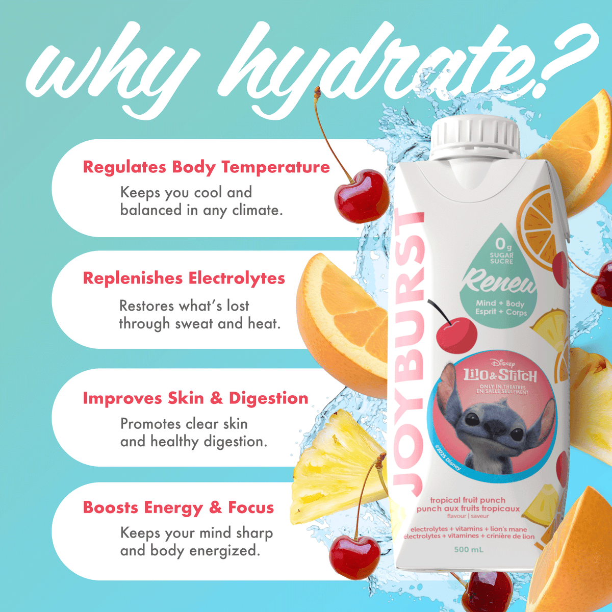 NEW! Joyburst Renew Hydration Tropical Fruit Punch
