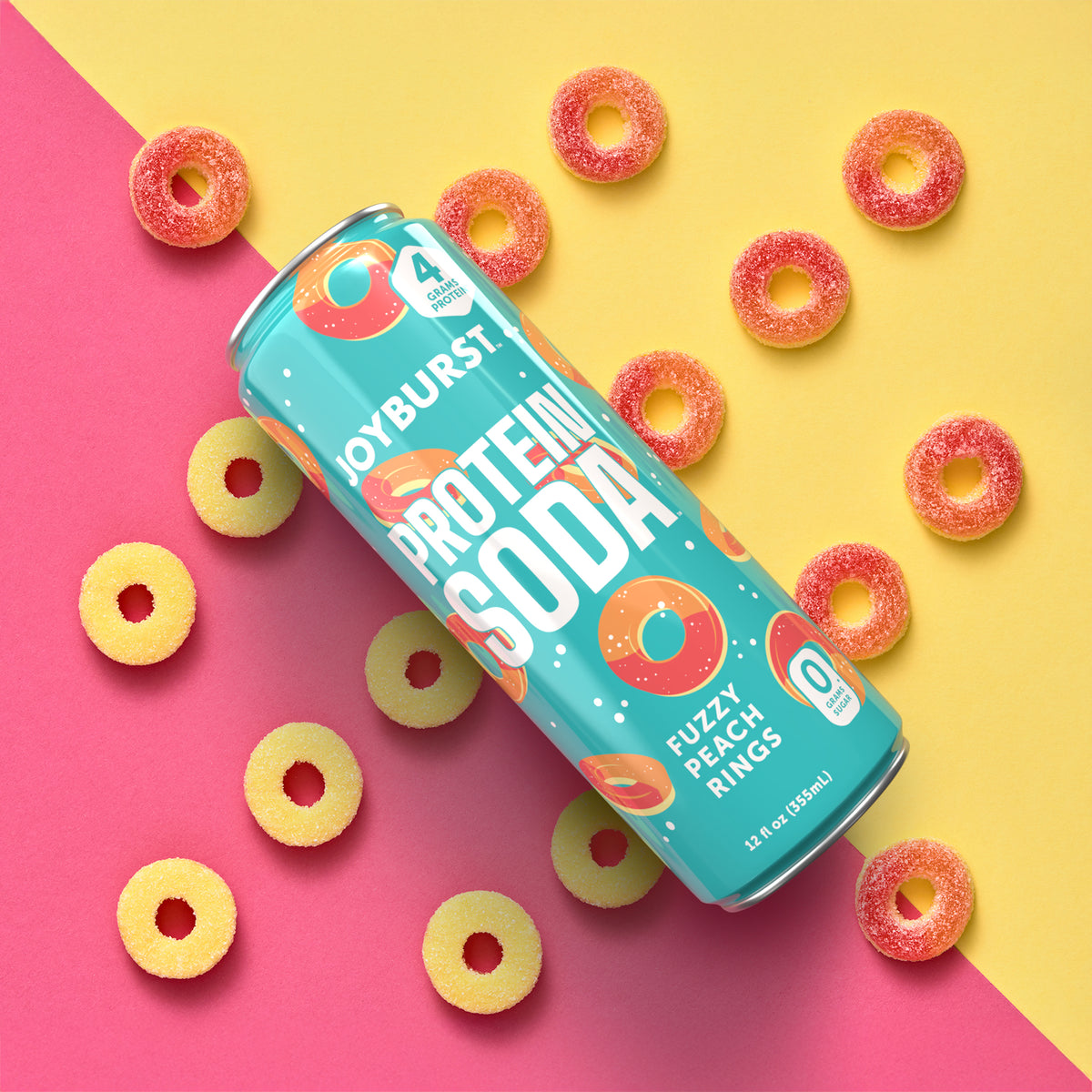 NEW! Joyburst Protein Soda 4g - Fuzzy Peach Rings